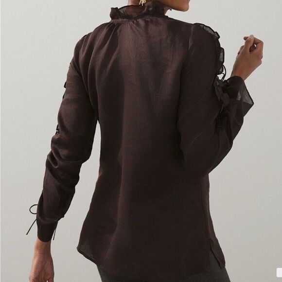 Chicos Ruched Sleeve Top Size 1 / M - Picture 3 of 13